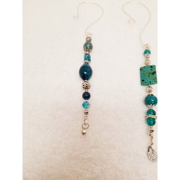 Four turqouis Christmas icicle ornaments c14 - Picture 2 of 9